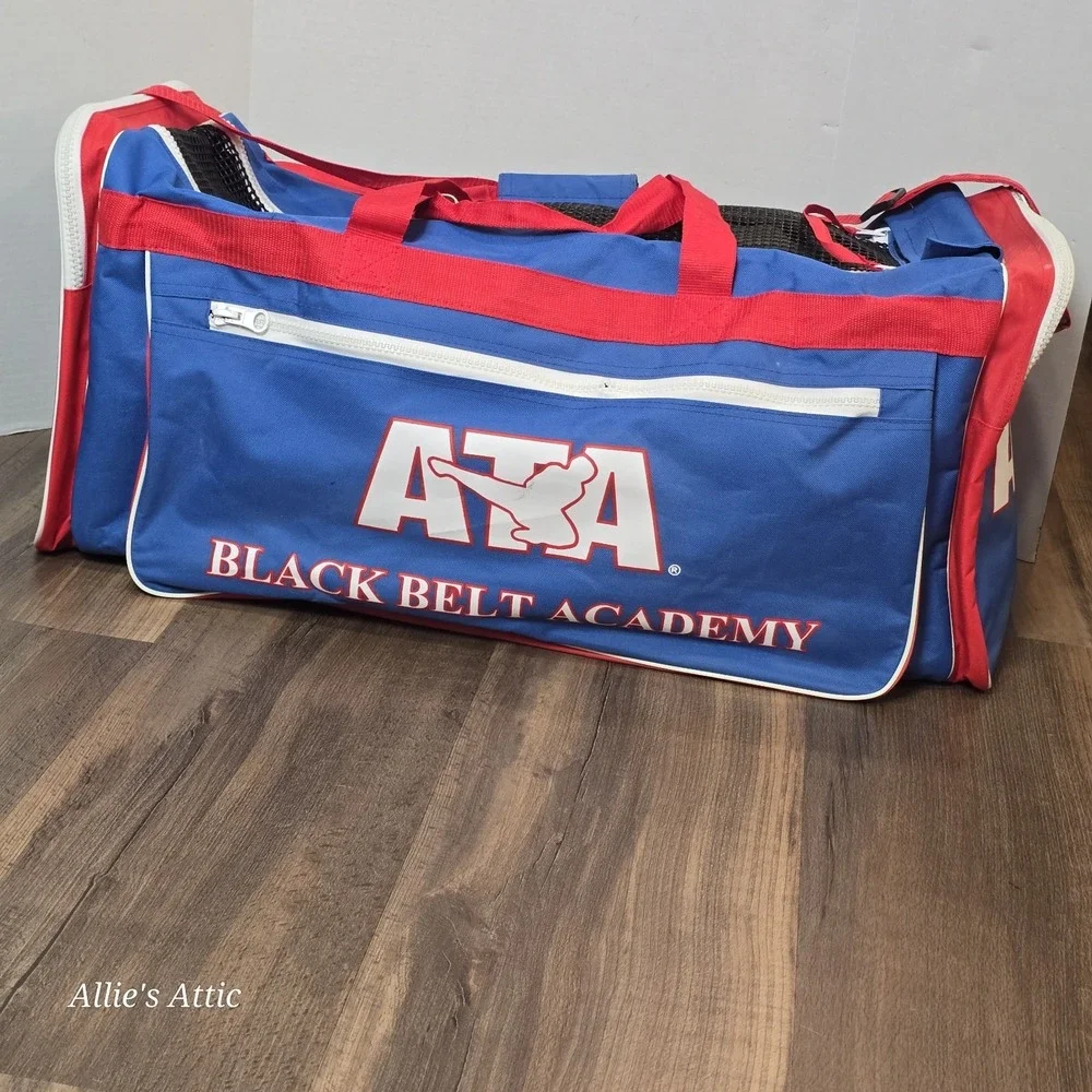Taekwondo Black Belt Academy Duffle ATA Sparring Gear Bag Martial Arts 26x13